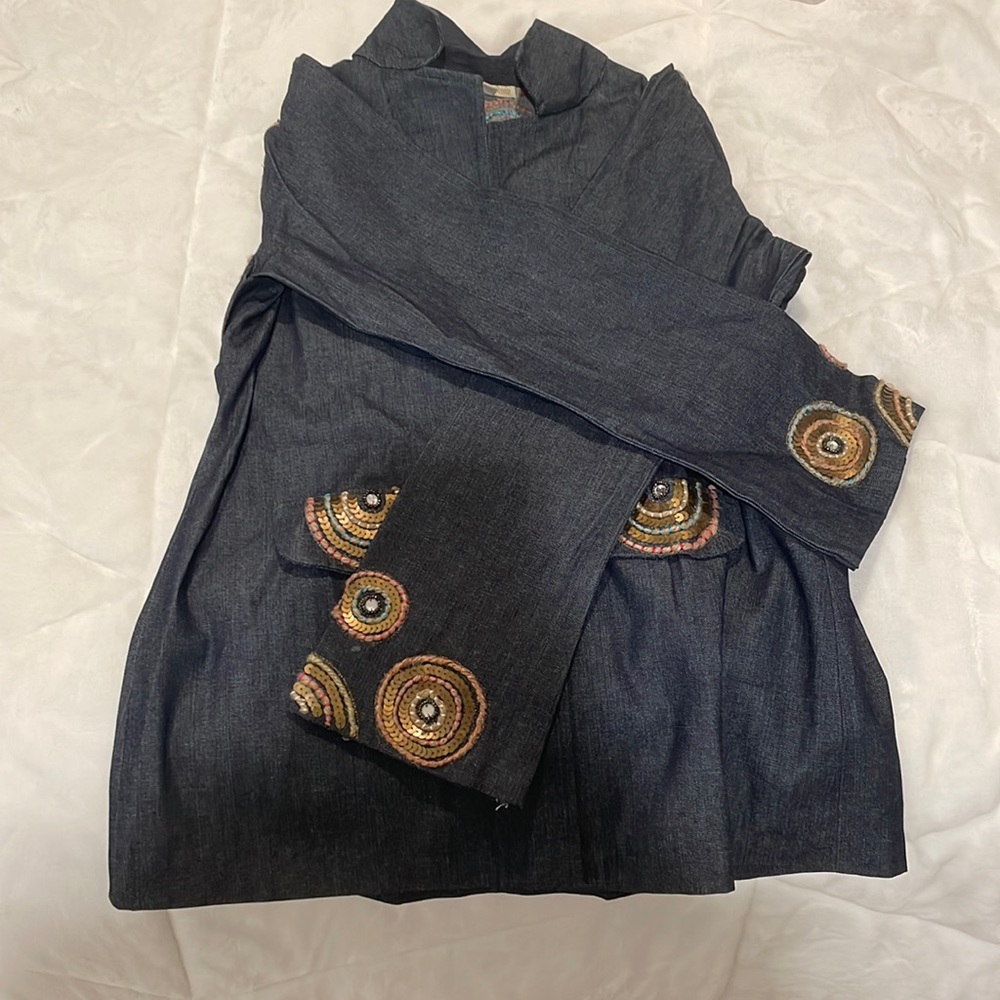 Denim Jacket with Embroidery